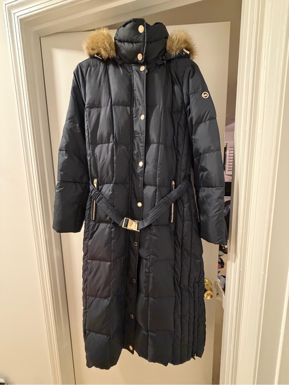 MICHAEL Michael Kors Quilted Down Coat with Fur-Trim Hood